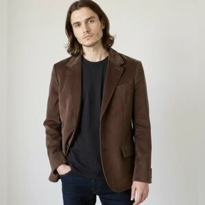 Gap Blazer Mens Extra Large Velvet Blazer Sport Coat Brown Jacket 2 Button